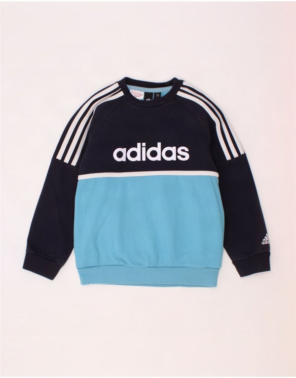 Adidas Chłopięca bluza z grafiką, 6-7 lat, granatowa, z blokami kolorów