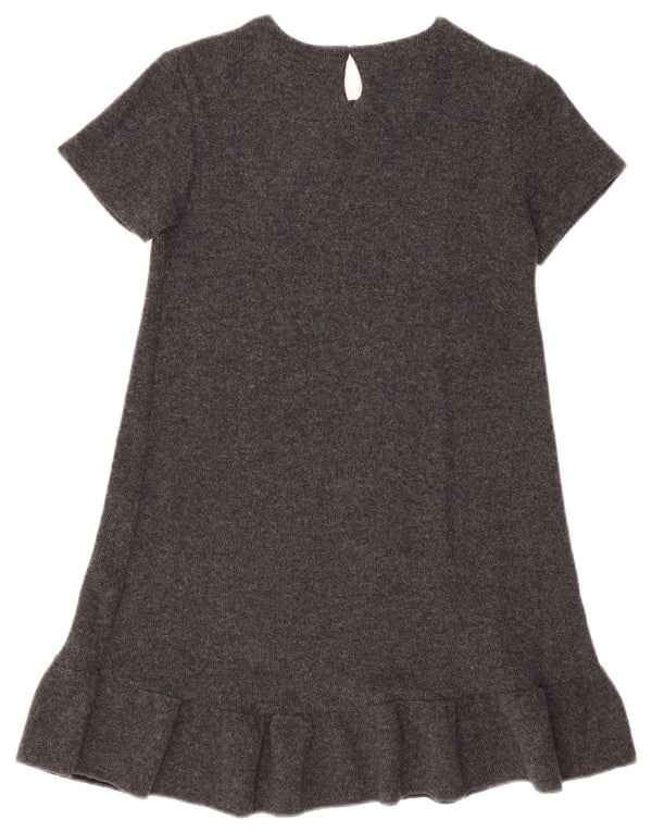 Zara Girls Graphic A-Line Dress 11-12 Years Grey Cotton