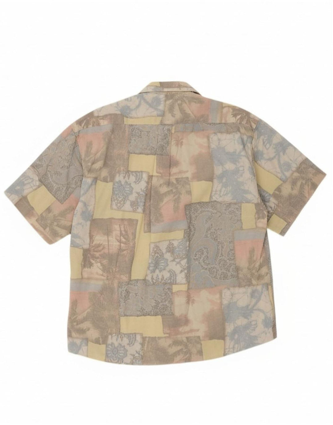 TIPO' S Mens Short Sleeve Shirt Medium Multicoloured Patchwork Hawaiian