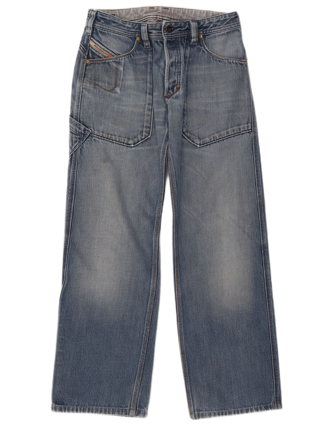 Damskie luźne jeansy Diesel Cargo W30 L30 Niebieskie bawełniane