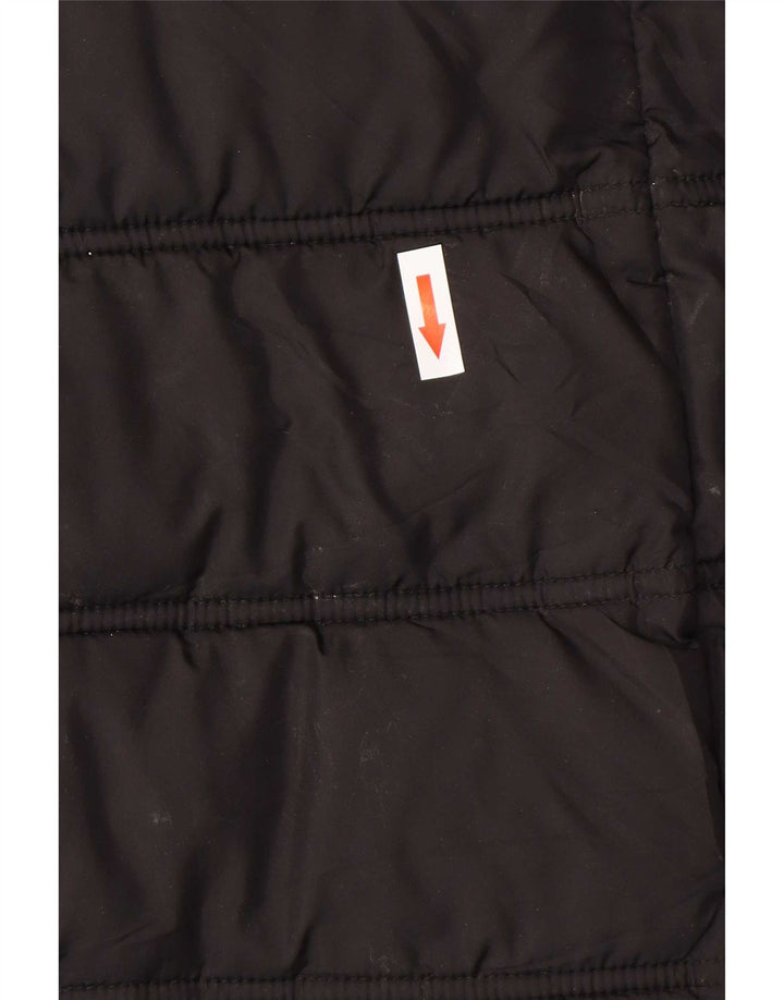 Damski ocieplany płaszcz z kapturem Superdry UK 12, średni czarny poliester