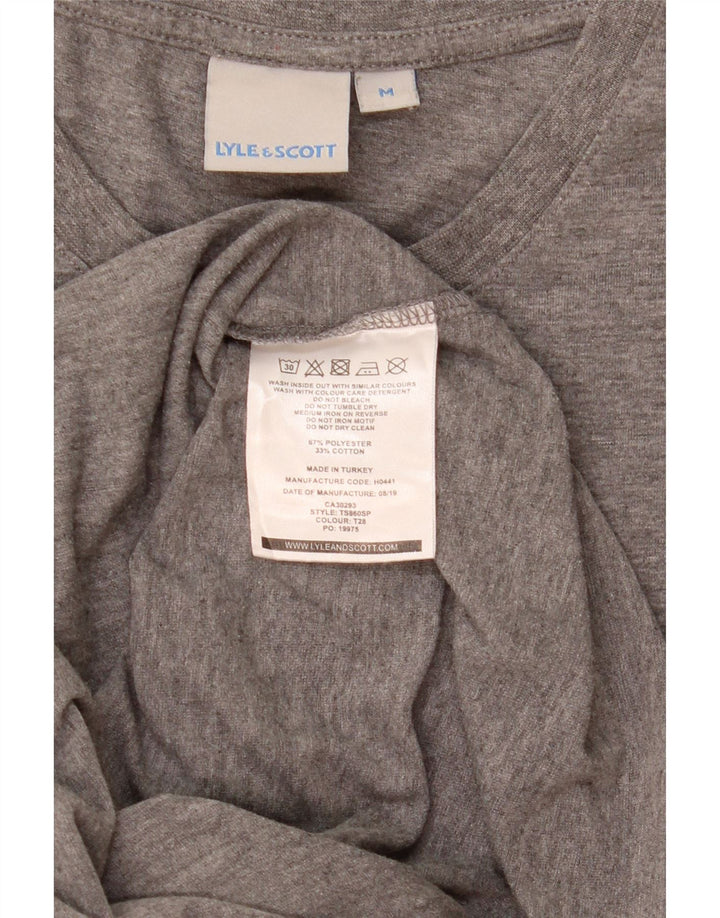 Lyle & Scott Męski T-shirt Top, średni szary, nakrapiany poliester