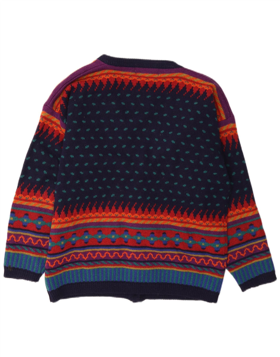 Damski sweter rozpinany Tulchan UK 14 Średni wielobarwny geometryczny wełniany