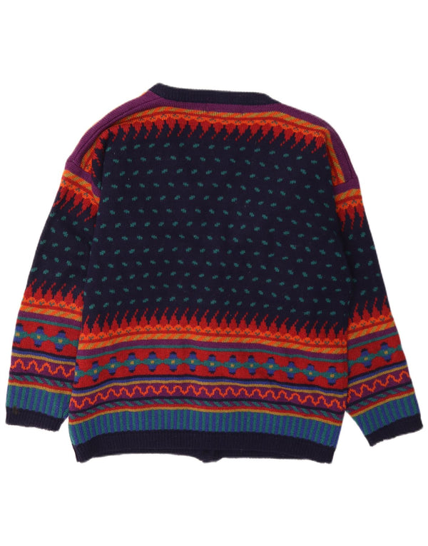 Damski sweter rozpinany Tulchan UK 14 Średni wielobarwny geometryczny wełniany
