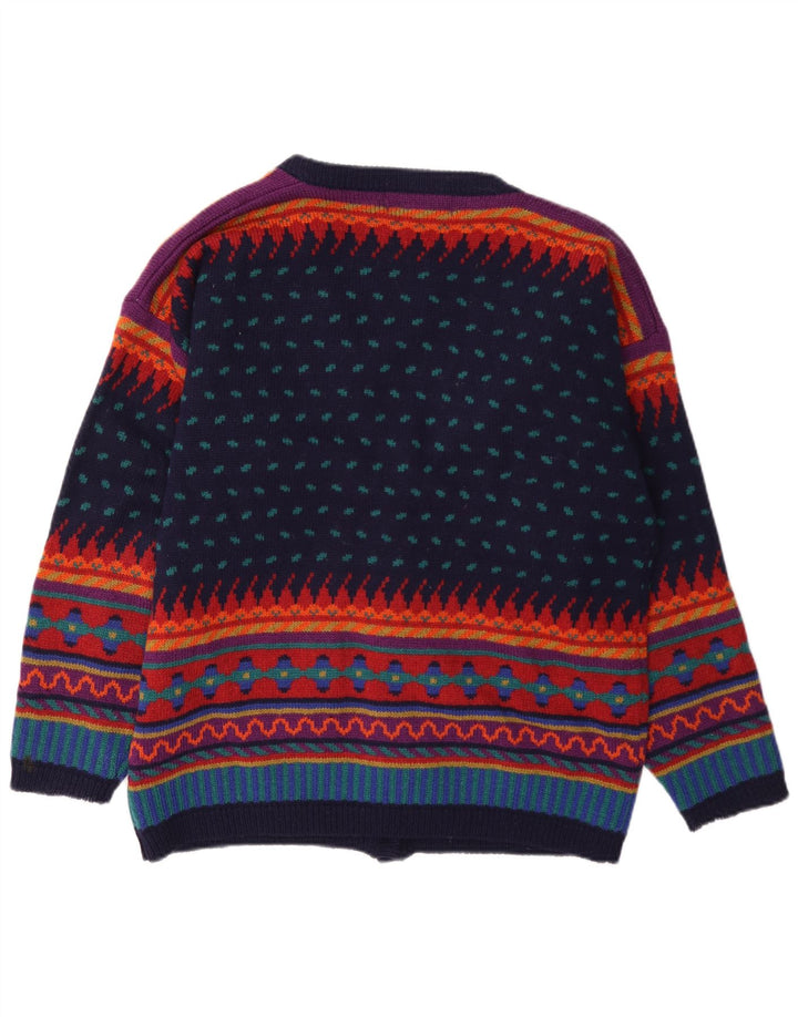Damski sweter rozpinany Tulchan UK 14 Średni wielobarwny geometryczny wełniany