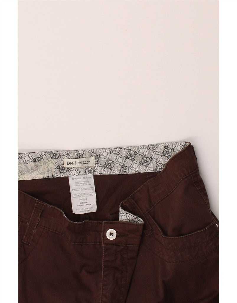 LEE Womens Petite Cargo Capri Trousers US 12 Large W30 L16  Brown Cotton Vintage Lee and Second-Hand Lee from Messina Hembry 