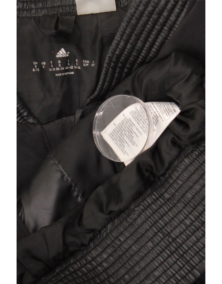 ADIDAS Womens Oversized Padded Jacket UK 8/10 Small Black Polyester Vintage Adidas and Second-Hand Adidas from Messina Hembry 