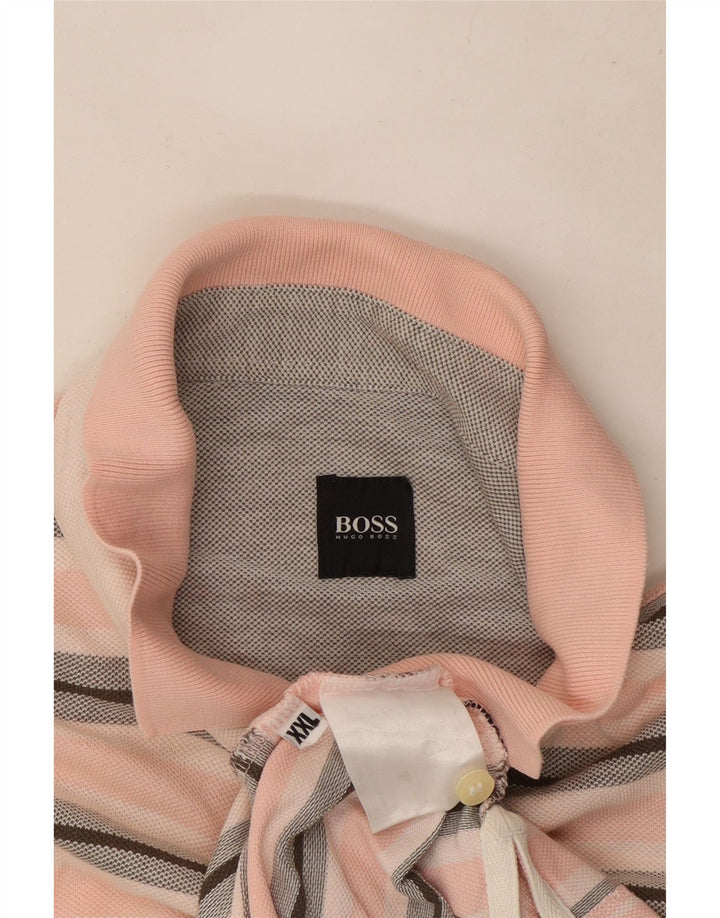 Męska koszulka polo Hugo Boss 2XL w różowe paski