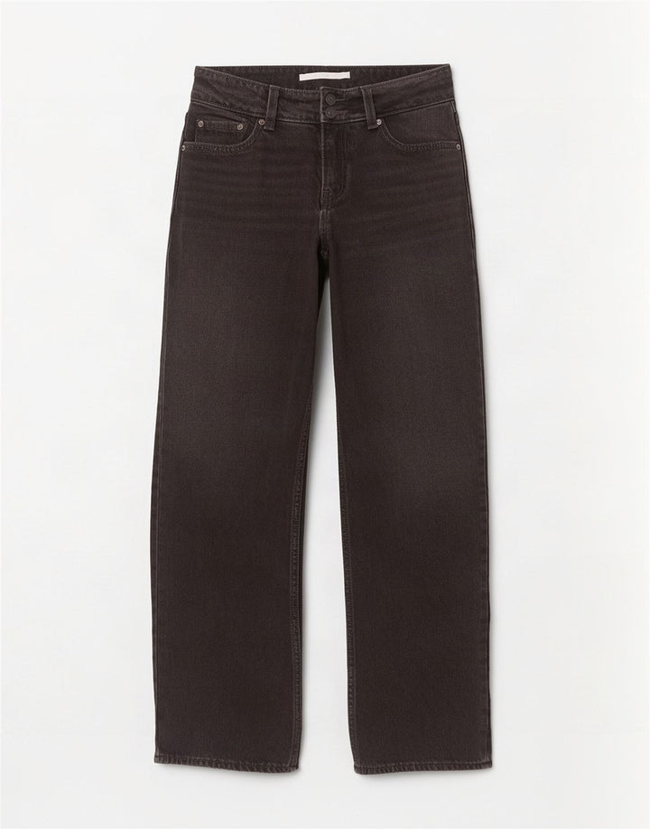 Damskie jeansy Levi's z szeroką nogawką W24 L32 czarne