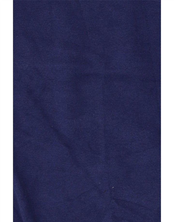 Męski sweter z okrągłym dekoltem Massimo Dutti, średnioniebieski, bawełniany