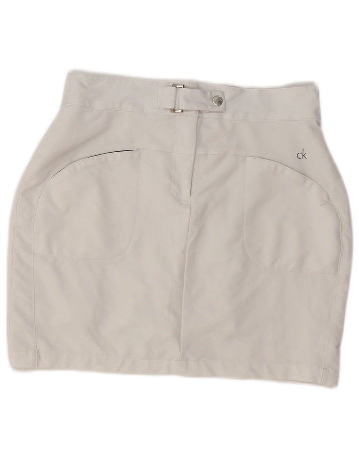 Damska spódniczka mini Calvin Klein UK 10 Small W28 Biały poliester