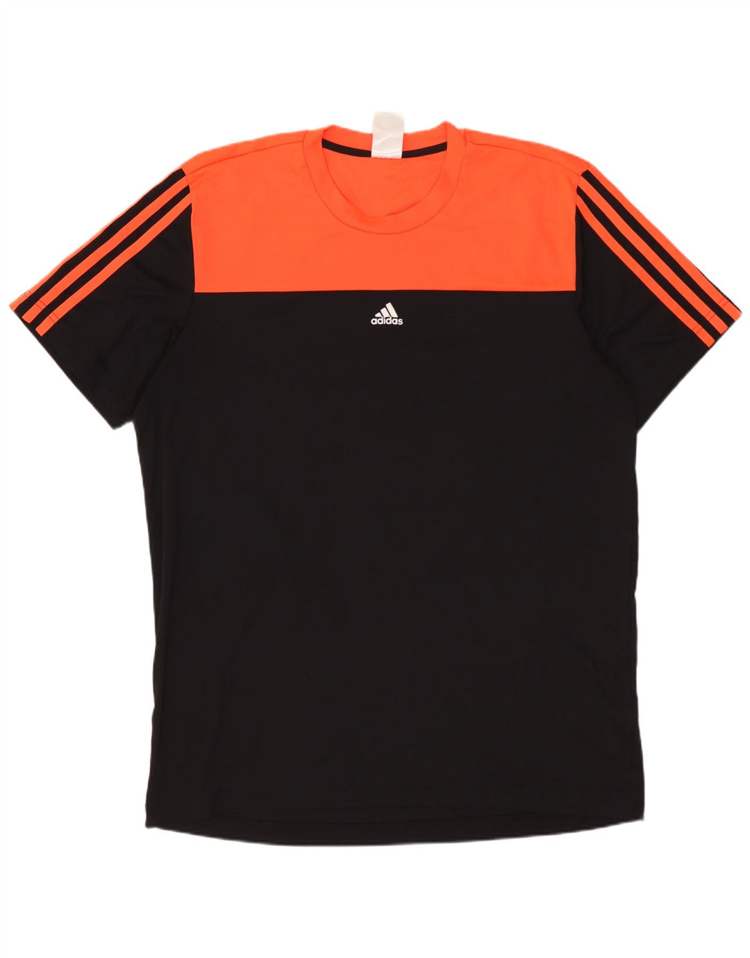 Męski T-shirt z grafiką ADIDAS, duży, czarny poliester z blokami kolorów