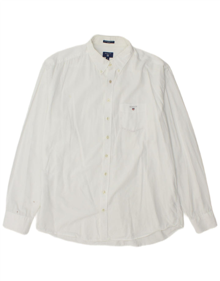GANT Mens Shirt Size 46/48 18 2XL White Cotton