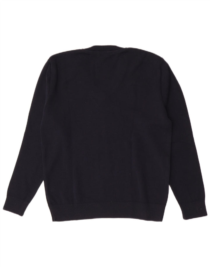 Sweter damski w stylu vintage z dekoltem w kształcie litery V IT 42 Średni granatowy