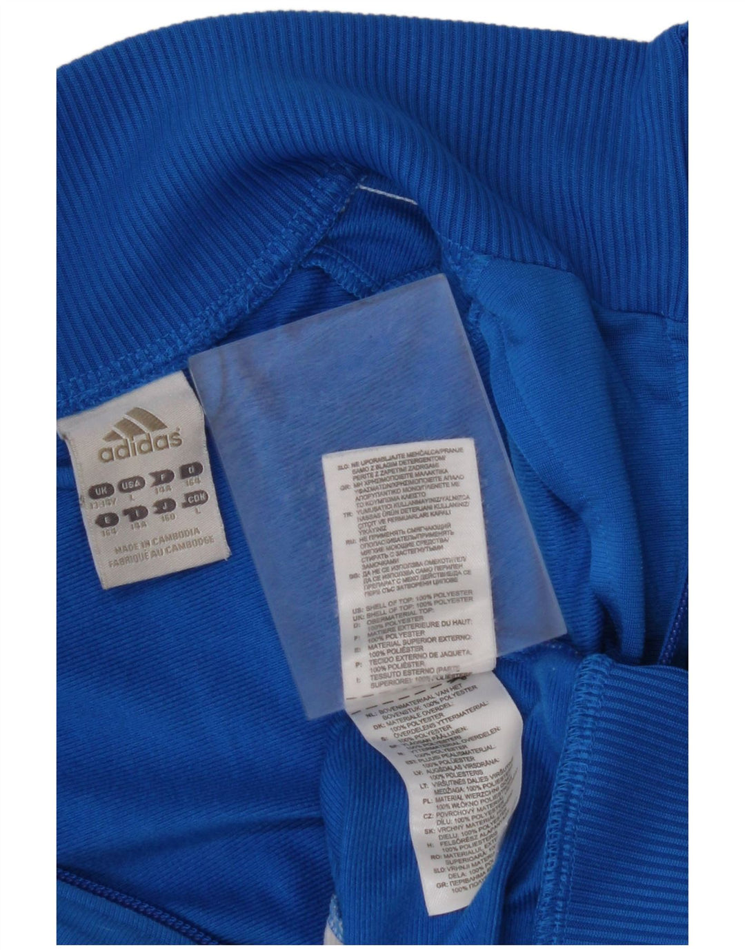 Chłopięca kurtka dresowa ADIDAS 13-14 lat Niebieski poliester z blokami kolorów