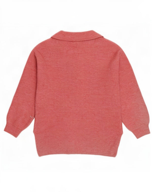 Marks & Spencer Damski sweter polo UK 10 Mały różowy akryl