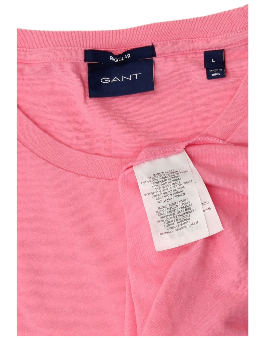 Męski T-shirt Gant Regular, duży, różowy, bawełniany