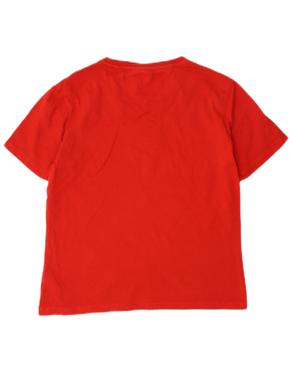 Damska koszulka z krótkim rękawem i grafiką Tommy Hilfiger Top UK 10 Small Red