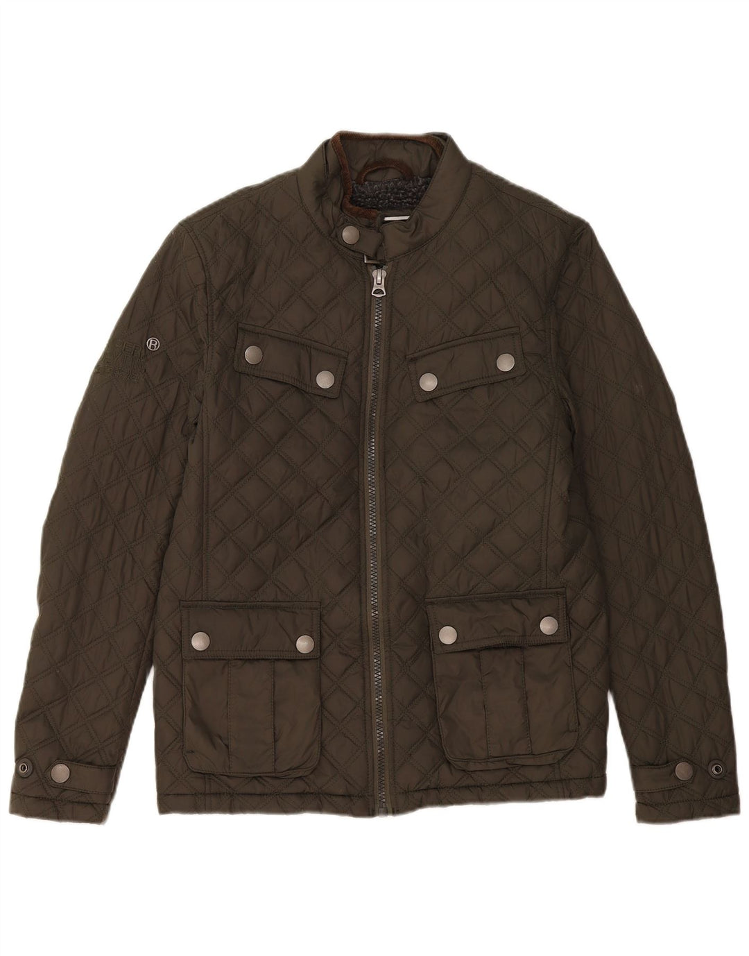 Męska pikowana kurtka Superdry UK 38, średni khaki, poliester