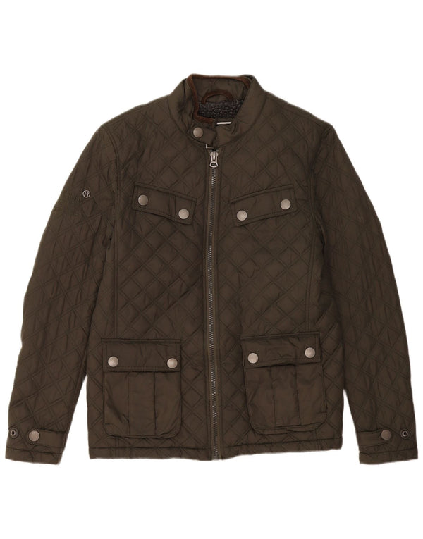 Męska pikowana kurtka Superdry UK 38, średni khaki, poliester