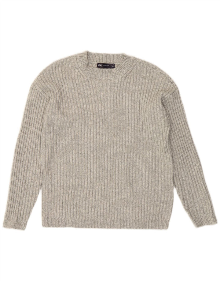Marks & Spencer Damski sweter z okrągłym wycięciem pod szyją, UK 10, mały, szary