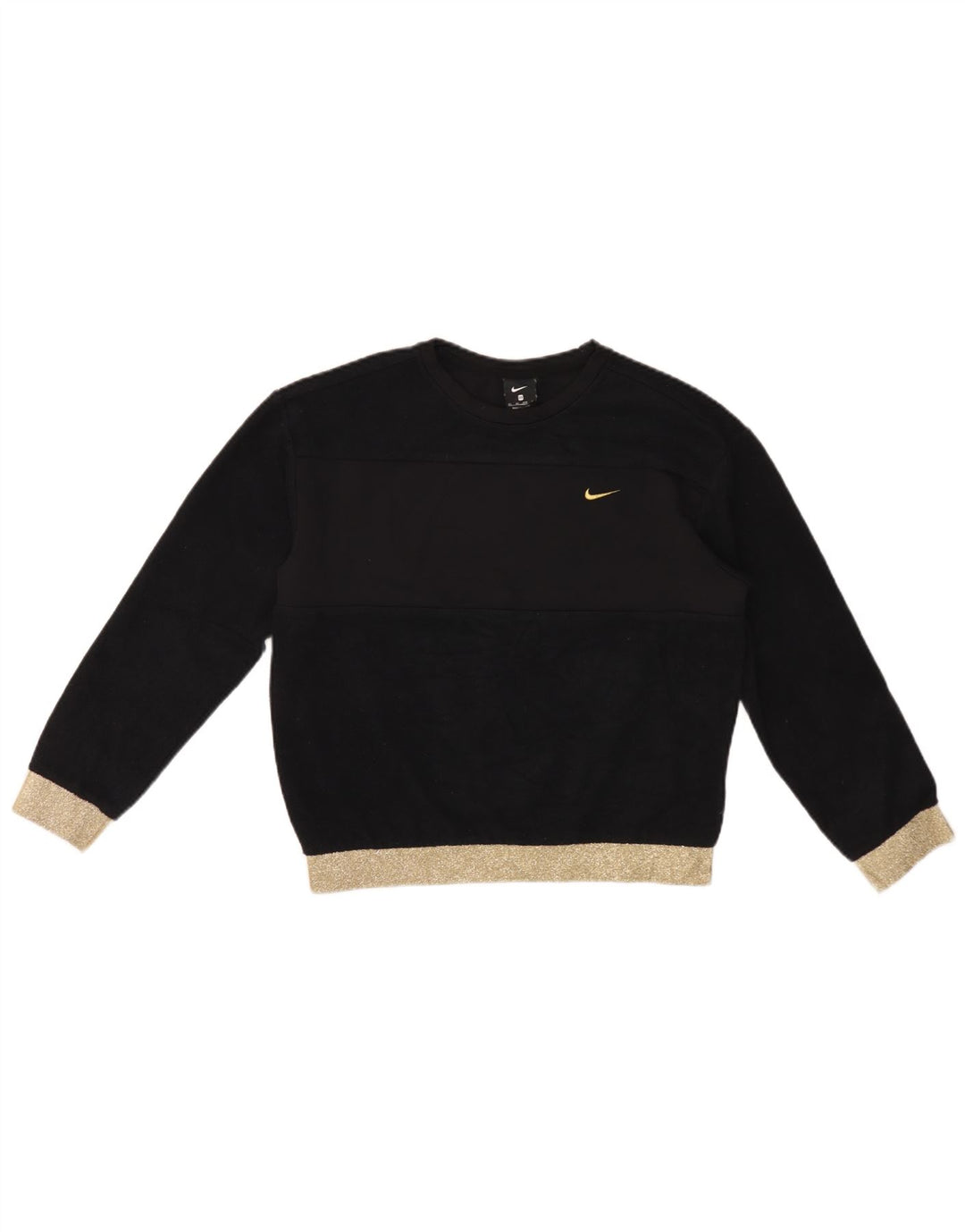 Damski sweter oversize Nike UK 6 XS, czarny poliester z blokami kolorów