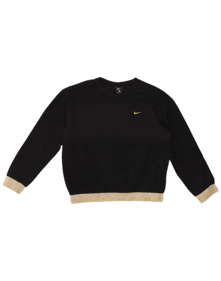 Damski sweter oversize Nike UK 6 XS, czarny poliester z blokami kolorów