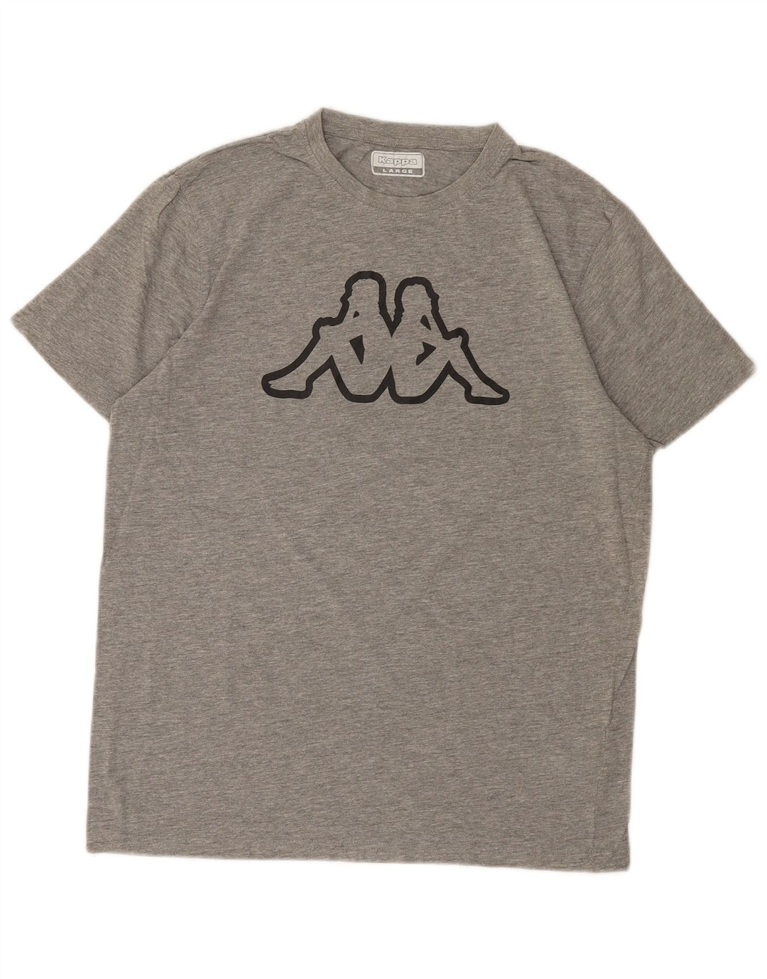 KAPPA Mens Graphic T-Shirt Top Large Grey Cotton