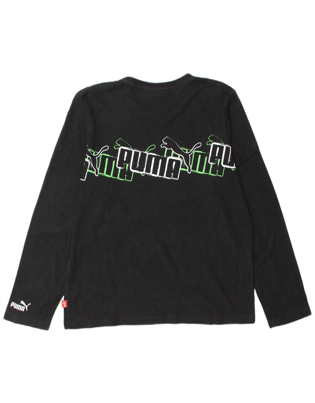 Męski top graficzny Puma z długim rękawem, średni czarny