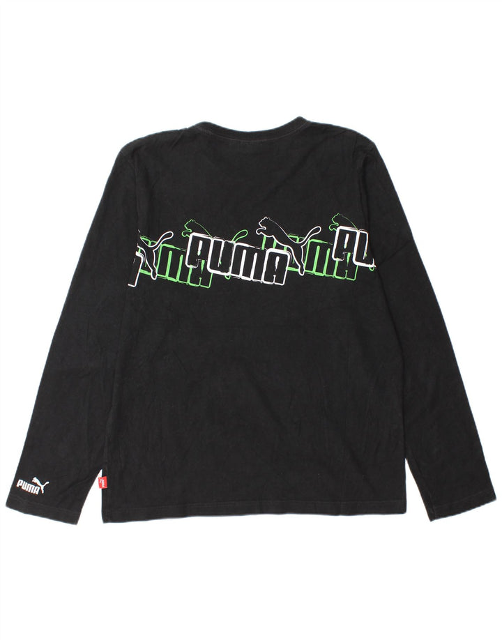 Męski top graficzny Puma z długim rękawem, średni czarny
