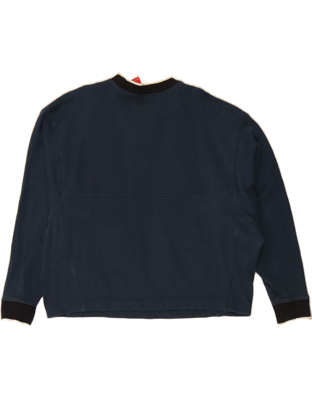 NIKE Womens Oversized Graphic Sweatshirt Jumper UK 14 Medium Navy Blue Vintage Nike and Second-Hand Nike from Messina Hembry 