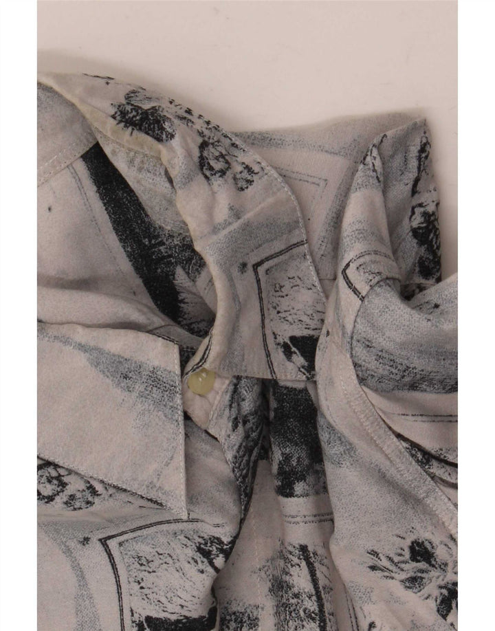 Koszula męska w stylu vintage, średnia niebieska patchworkowa wiskoza