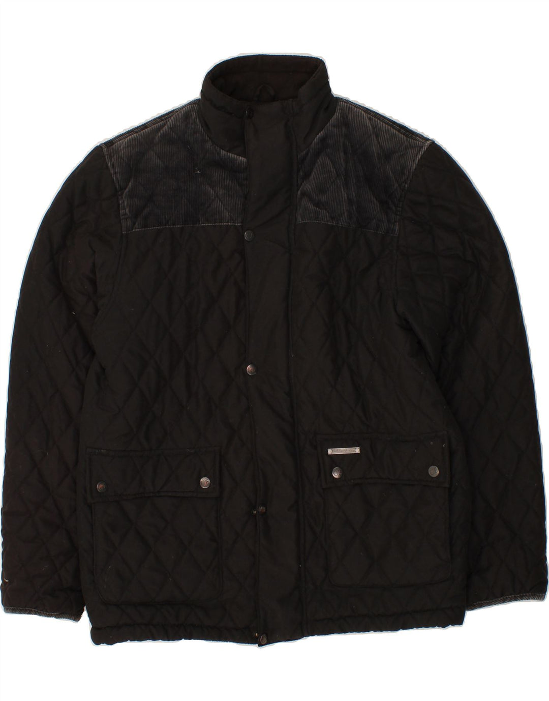 COUNTRY ESTATE Mens Quilted Jacket UK 38 Medium Black Polyester Vintage Country Estate and Second-Hand Country Estate from Messina Hembry 