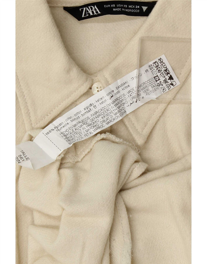 Damska koszula oversize Zara UK 6 XS w kolorze złamanej bieli, bawełniana