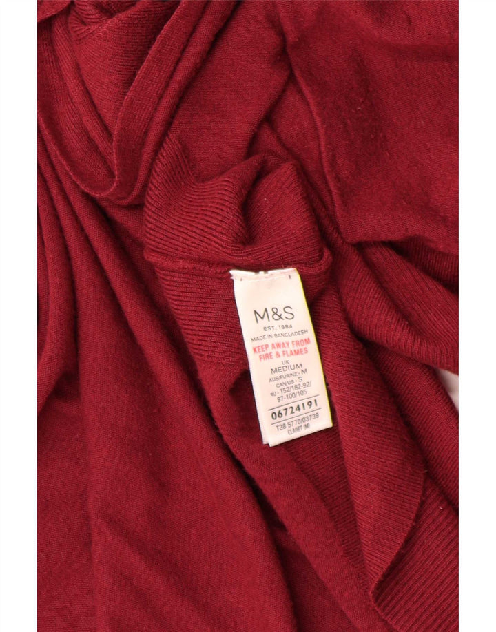 Marks & Spencer Damski sweter rozpinany o długim kroju, UK 14, średni burgund