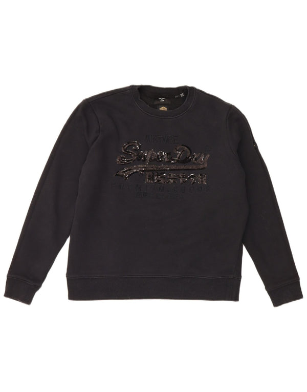 Damski sweter oversize Superdry z grafiką UK 10, mały czarny