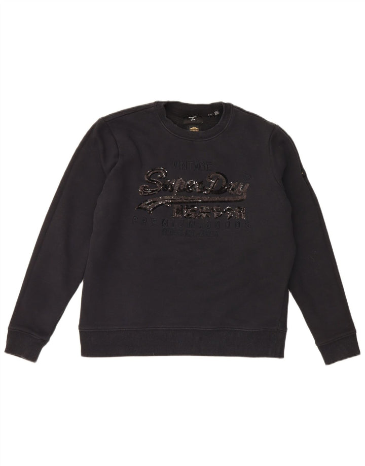 Damski sweter oversize Superdry z grafiką UK 10, mały czarny