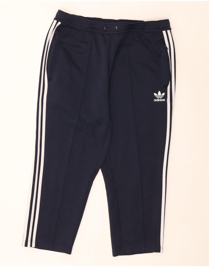 Męskie spodnie dresowe Adidas Crop, duże, granatowe, z poliestru