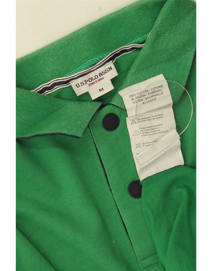 US Polo Assn. Męska koszula z grafiką, średnia, zielona bawełna