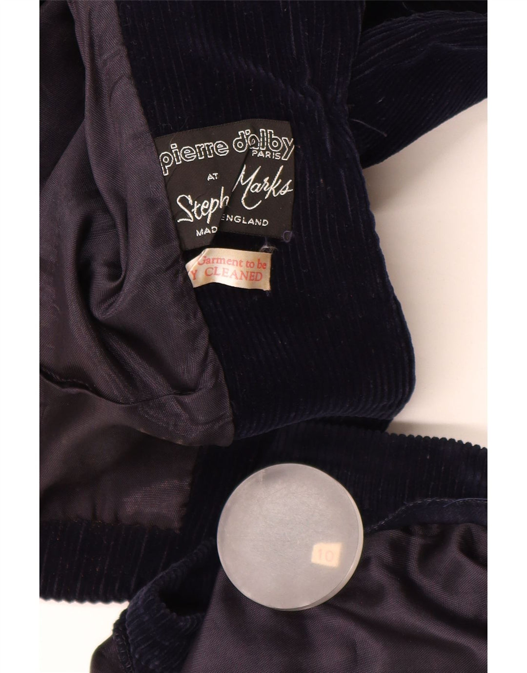 PIERRE D'ALBY Damski zestaw dwuczęściowych spódnic sztruksowych UK 10 Small W24 Granatowy