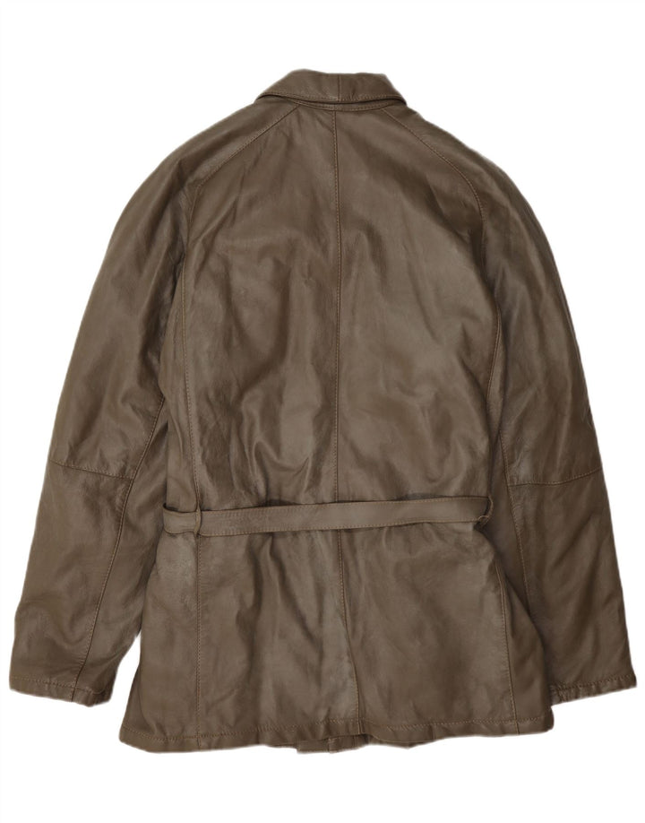 Vintage męska kurtka skórzana IT 48 Medium Khaki