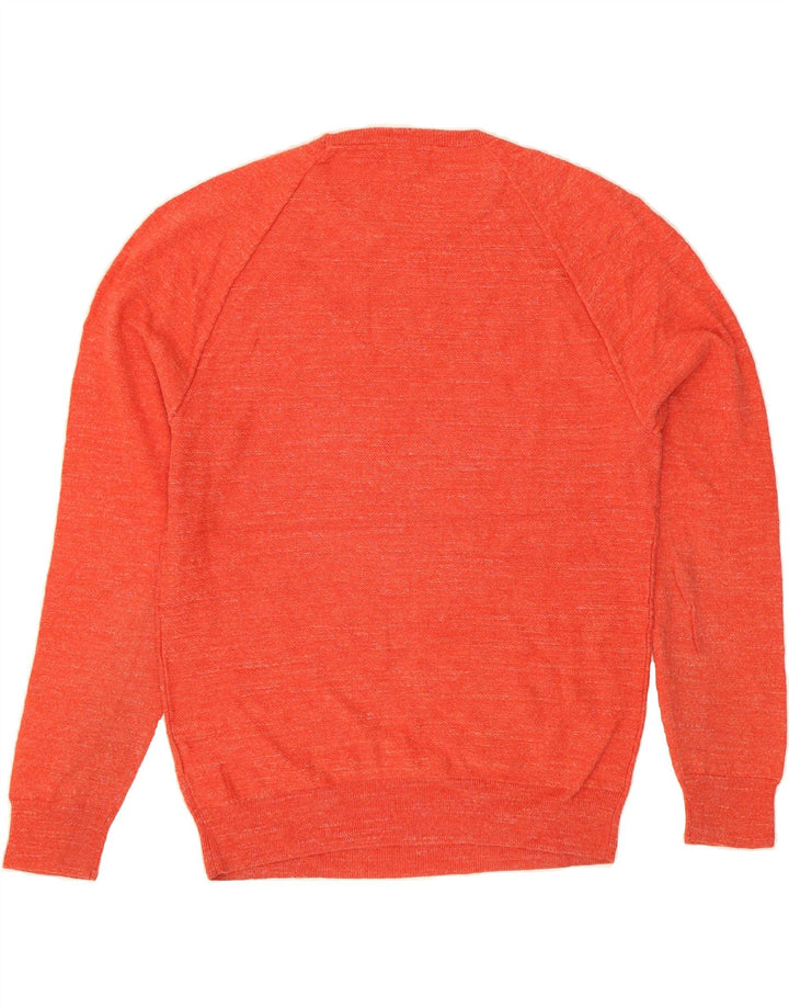 J. CREW Mens Slim Fit Crew Neck Jumper Sweater Medium Orange Cotton Vintage J. Crew and Second-Hand J. Crew from Messina Hembry 