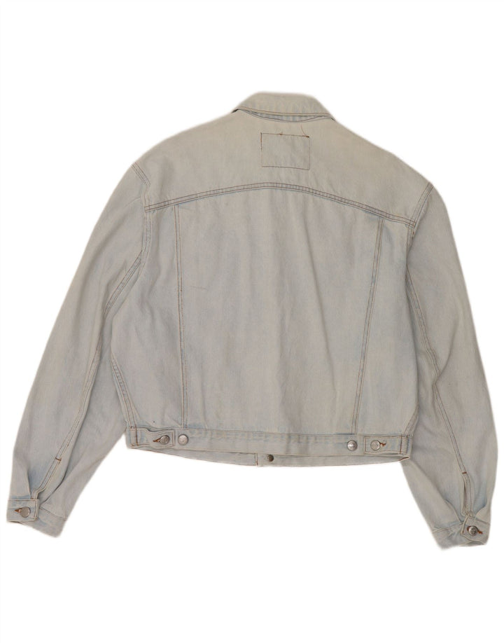 Damska kurtka jeansowa RIFLE Crop Oversize UK 10 Small, niebieska, bawełniana