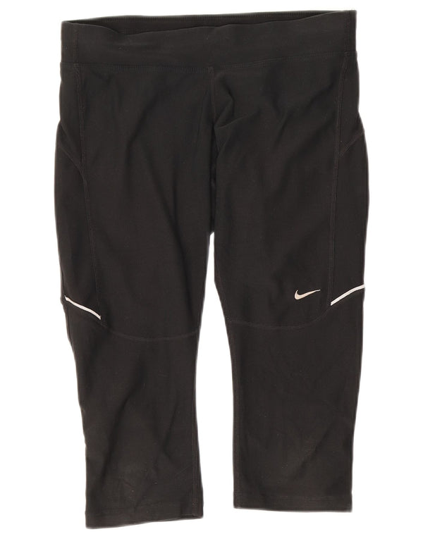 Damskie legginsy Nike Dri Fit Capri UK 10, małe, czarne, poliestrowe