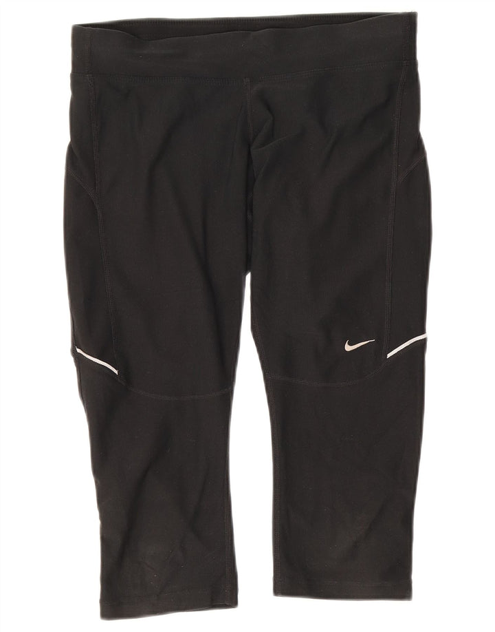 Damskie legginsy Nike Dri Fit Capri UK 10, małe, czarne, poliestrowe