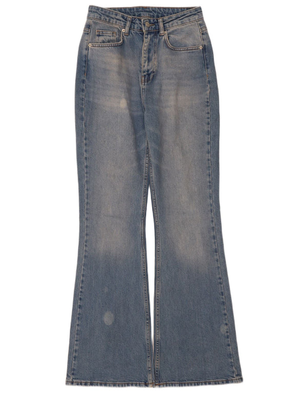 Vintage damskie jeansy rozkloszowane EU 36 małe W25 L32 niebieska bawełna