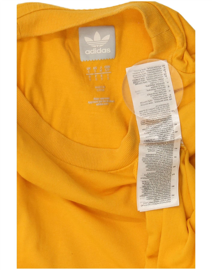 ADIDAS Mens T-Shirt Top Small Yellow Cotton