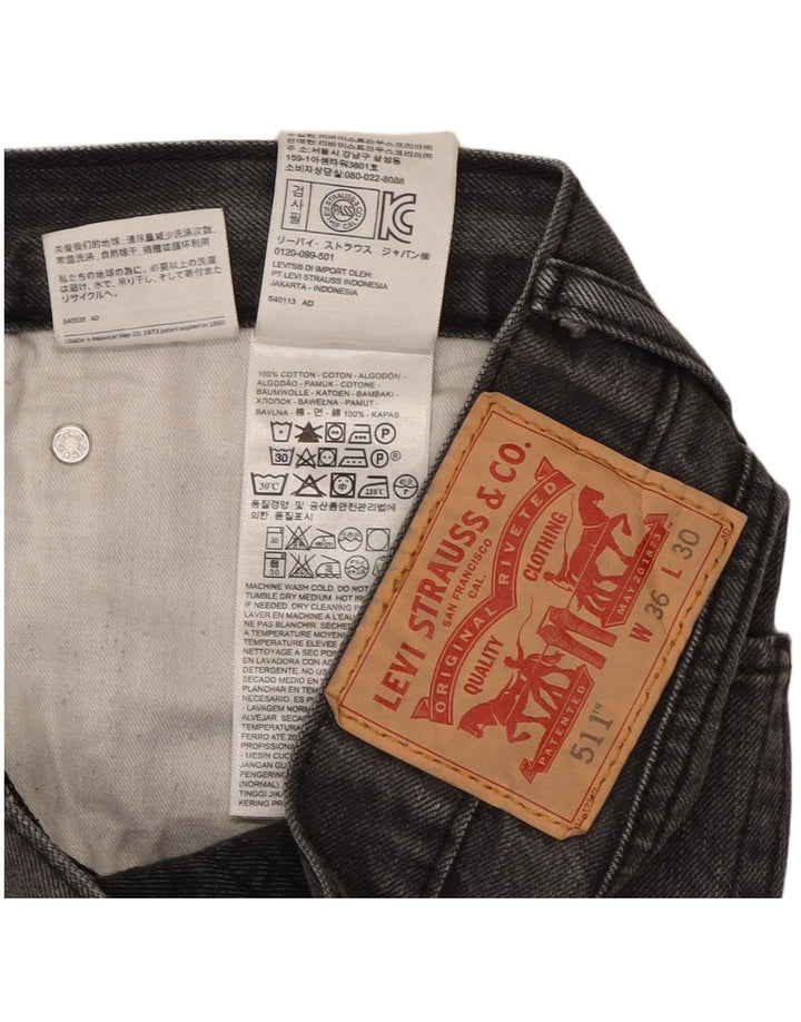 Męskie jeansy Levi's 511 Slim W36 L28 Szara bawełna