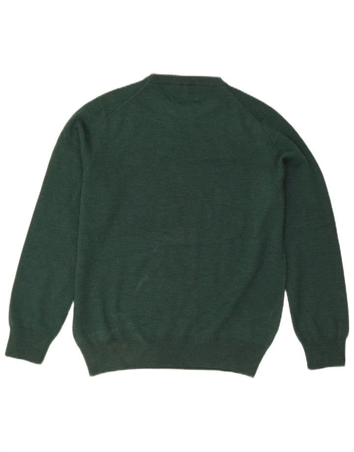 Lacoste Chłopięcy sweter z okrągłym dekoltem 13-14 lat, zielona wełna