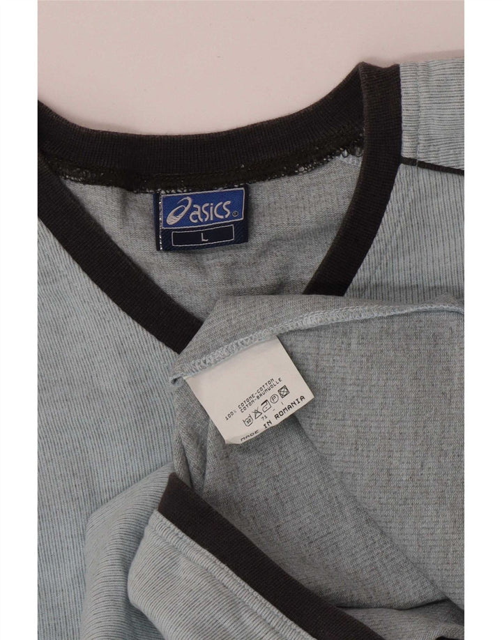 Top damski Asics z długim rękawem UK 16, duży, niebieski, bawełniany